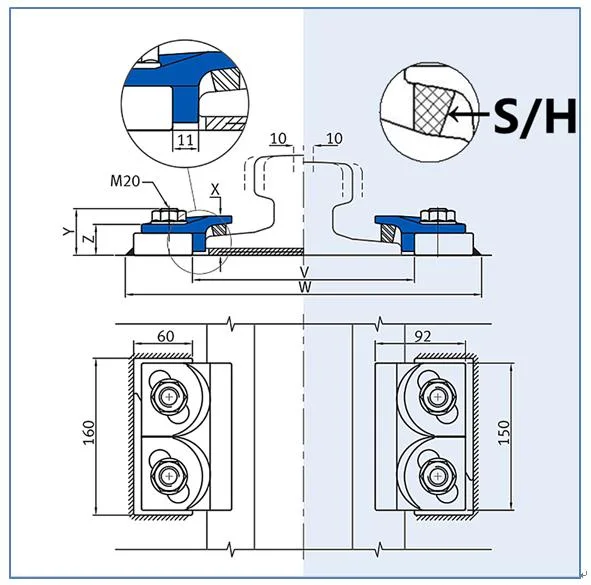 Sinchold 9220/20/45 Flexible Self-Locking Forged Steel Welded Crane Rail Clips