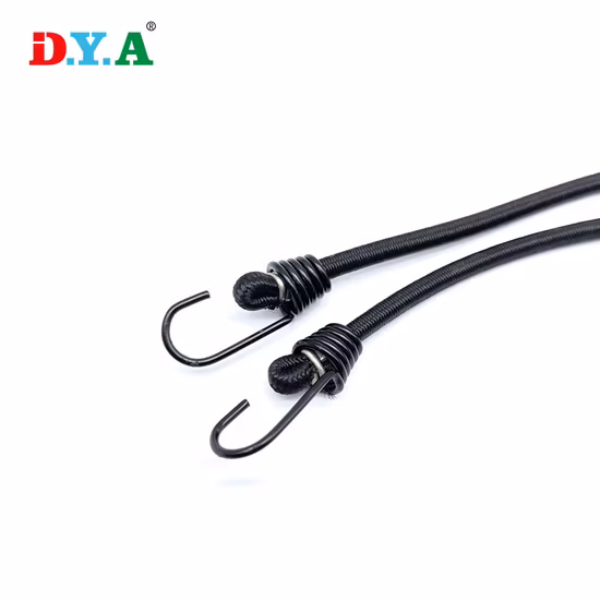 Corda elástica personalizada de 4 mm 5 mm com ganchos de metal